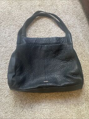 Vince Camuto Black Pebbled Leather Tote